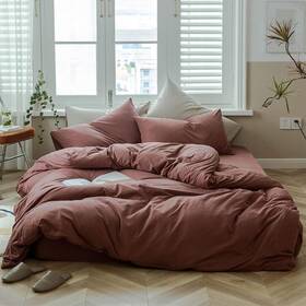Amv001bt Amwan Brick Red Duvet Cover Twin Knitted 68x86 Jersey Knit