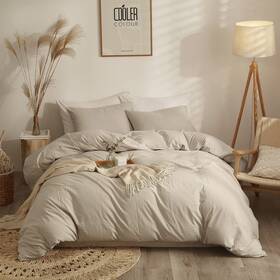Amv001wbt Amwan Modern Soft Beige Duvet Cover Twin Washed Cotton Boho 3 Piece Simple St