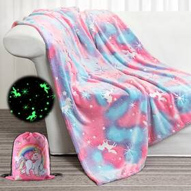 Anowpo 314077938632 Glow In The Dark Blanket Unicorns Gifts For Girls Soft 3 4 5 6 7