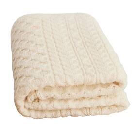 Aran Woollen Mills 099080245727 Irish Wool Blanket 100% Worsted Traditional Cable Knit Design Durable