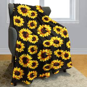 Art 313090170134 Sunflower Blanket 60 Inch X80 Double Sided Print Soft Warm Reversible Throw