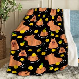 219mt219 Artblanket Capybara Throw Blanket Fannel Fleece Super Soft Funny Travel Bl