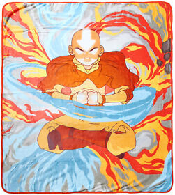 1ava-67500-0001-sts Avatar The Last Airbender Fire And Water Silk Touch Throw Blanket 50inch X 60inch
