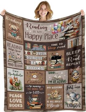 Axuluxal 647379097622 Book Lovers Gifts For Readers - Librarian Reading Throw Blankets