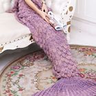 B01l27uiry Yowao Mermaid Tail Blanket Adult Handmade Knitted Fish Scales Pattern
