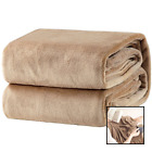 Ba701c1ae4qu Flannel Fleece Luxury Blanket Camel Queen Size Lightweight Cozy Plush