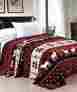Baft1310312 Bnf Home Light Weighted Christmas Deer Printed Flannel Fleece Blanket Burgundy 818609010128