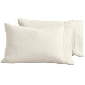 Baloo 850002843231 100% French Linen Pillowcases Set Of 2 Oatmeal - 20 Inch X36 King Size Co