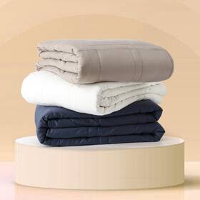 Baloo 860130001656 Weighted Blanket For Adults 12 Lb Throw Pebble White 42 Inch X72 Cooling And 1