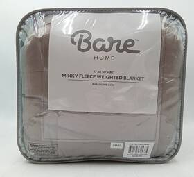 Bare Home 840105715375 Weighted Blanket Minky Fleece 60 Inch X 80 17lbs Nontoxic Glass Beads
