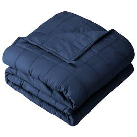 87512123 Bare Home 10 Lb 40 Inch X 60 Weighted Blanket Cotton Dark Blue By
