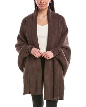 14122384460000 Barefoot Dreams Cozychic Blanket Wrap Womens Brown Os