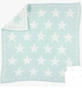Barefoot Dreams 808460531412 Cozychic Dream Receiving Blanket Aqua Ice/white/stars 30 Inch X