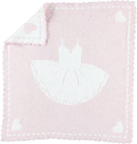 B551 Barefoot Dreams Cozychic Scalloped 30 X 32 Inch Pink / White Tutu