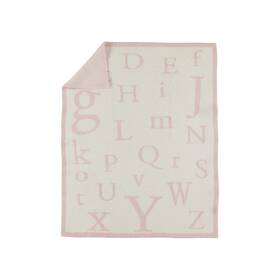B585-913-os Barefoot Dreams Cozychic Abc Blanket Dusty Rose/cream One Size