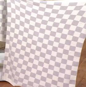 Bdhcc21274 Barefoot Dreams Cozychic Checkered Blanket 45 Inch X60 Color Malibu Mist New W Tags