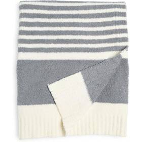 Bdhcc22133 Barefoot Dreams Cozychic Moonbeam Pearl Knit Throw Striped Blanket