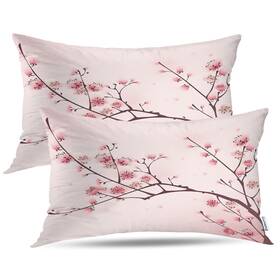 12pd Batmerry Flower Pink Plum Decorative Pillow Covers Cherry Blossom Flowe