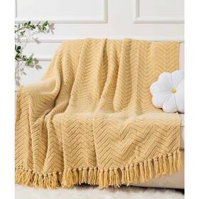 Battilo 810031417780 Herringbone Chenille Knit Throw 50 Inch X 60