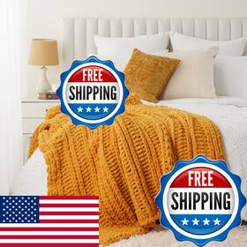 B0ff9ym3gw Battilo Mustard Yellow Throw Blanket For Couch Chunky Knit 50x60