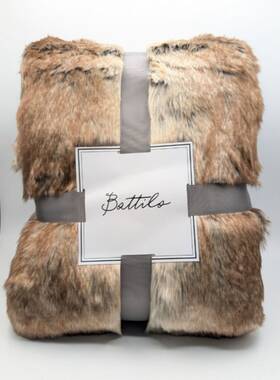 Btl19359 Battilo Home Luxury Faux Fur Blanket Thick Cozy Fuzzy Throw 50 Inch X60 - Brown