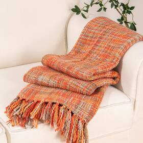 20535 Battilo Home Rust Orange Throw Blanket For Couch Bed Boho Colorful With Tasse