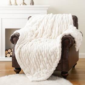 B0cxdjcc1x Battilo Home Cream Faux Fur Throw Blanket 60x80 Luxury Double Sided Ruched
