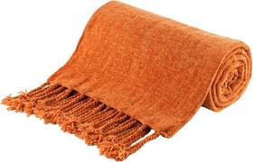 Btl19443-orange Battilo Home Burnt Orange Throw Blanket For Couch Decorative Fringe Velvety
