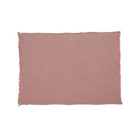 Baulder Cotton Throw Blanket With Fringes By Christopher Dusty Pink Twin