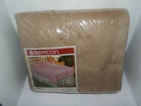 Beacon 042973001981 Vintage Salem Blanket Mauve Twin Full New Satin Edge Usa Nos Camp Mcm