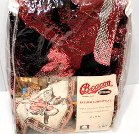Beacon 042973472705 Father Christmas Woven Throw Blanket
