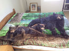 Q942b Bears Soft Style Size Luxurious Mink Family Blanket Queen