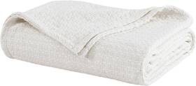Beatrice Home Fashions 773822883433 Grand Hotel Lightweight Weave Blanket Full/queen-ivory