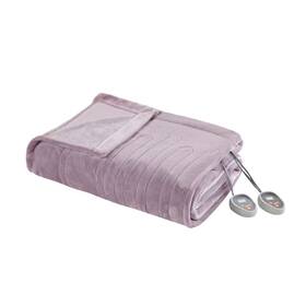 51388661 Beautyrest Full Plush Electric Heated Bed Blanket Lavender Midweight Polyester