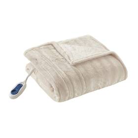 51432138 Beautyrest Electric Duke Faux Fur Throw 50 Inch X70 Champagne -