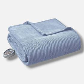 Beautyrest 675716356408 Blue Lake Micro-fleece Electric Heated Blanket Twin