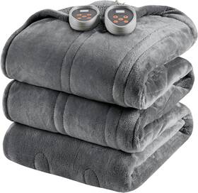 Beautyrest 675716615932 Heated Electric Blanket King 90 Inch X 100 Grey