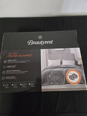 Beautyrest 675716639716 # Heated Plush Blanket Twin With One Controller Ivory New