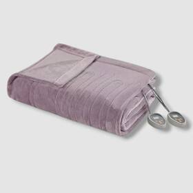 Beautyrest 675716781828 Purple Plush 3-setting Controller Heated Throw Queen
