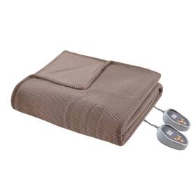 80254484 Beautyrest Queen Electric Heated Micro Fleece Bed Blanket Brown