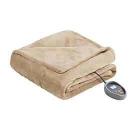 80254489 Beautyrest Full Microlight To Berber Electric Heated Bed Blanket Tan