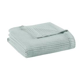 89698941 Beautyrest Twin Waffle Weave Cotton Blanket Aqua -