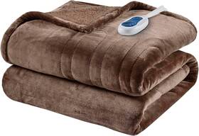 Br54-0310 Beautyrest Heated Microlight To Berber Electric Blanket Throw-secure 60x70 Brown