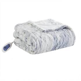 Br54-1371 Beautyrest 100% Polyester Marble Faux Fur Heated Throw - 50 Inch W X 70 L
