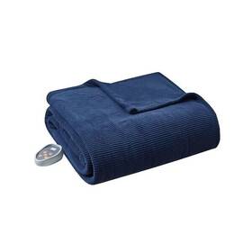 Br54-3260 Beautyrest 84 Inch X 90 Electric Micro Fleece Navy Queen Heated Blanket