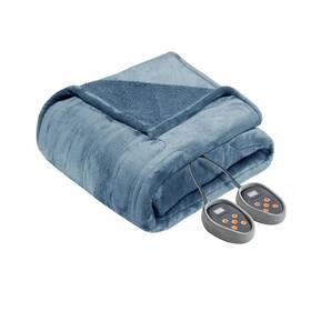 Klmbb.21 Beautyrest Heated King Dual Control Microlight To Berber Reversable Blanket