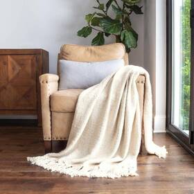 Becky Cameron 196901022187 Natural Slub-yarn Throw Blanket