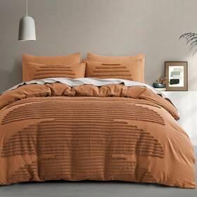 Kd-044 Bedazzled Queen Size Duvet Cover 5 Pieces Pumpkin Brown