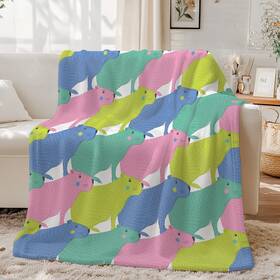 Beddingoutlet 768637220528 Capybara Flannel Fleece Blanket Cute Colorful Animal For Girls