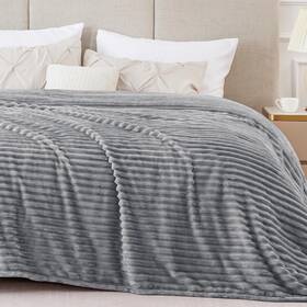 Bedelite 762917252896 Blanket Queen Size 3d Ribbed Jacquard Soft Warm Decorative Fuzzy Blankets Cozy